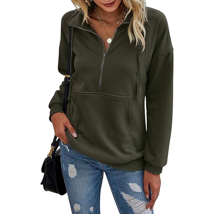 ANNIE™ - Women's Lapel Zip-Up Casual Pullover Sweatshirt