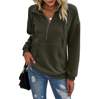 ANNIE™ - Women's Lapel Zip-Up Casual Pullover Sweatshirt