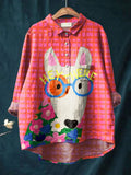 Manon | Women's Artistic Dog Print Casual Shirt