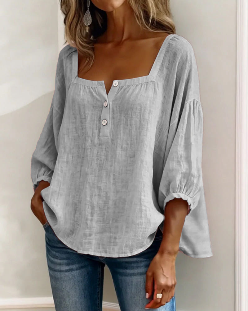 Maribel | Square Neck Balloon Sleeve Shirt