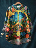 Sylvie | Women's Artistic Flower Meadow Print Casual Shirt