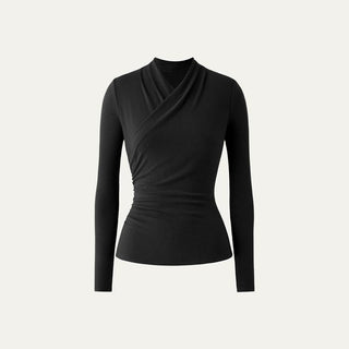 NICA™ - Simple Surplice Long-Sleeve Top Medium Length