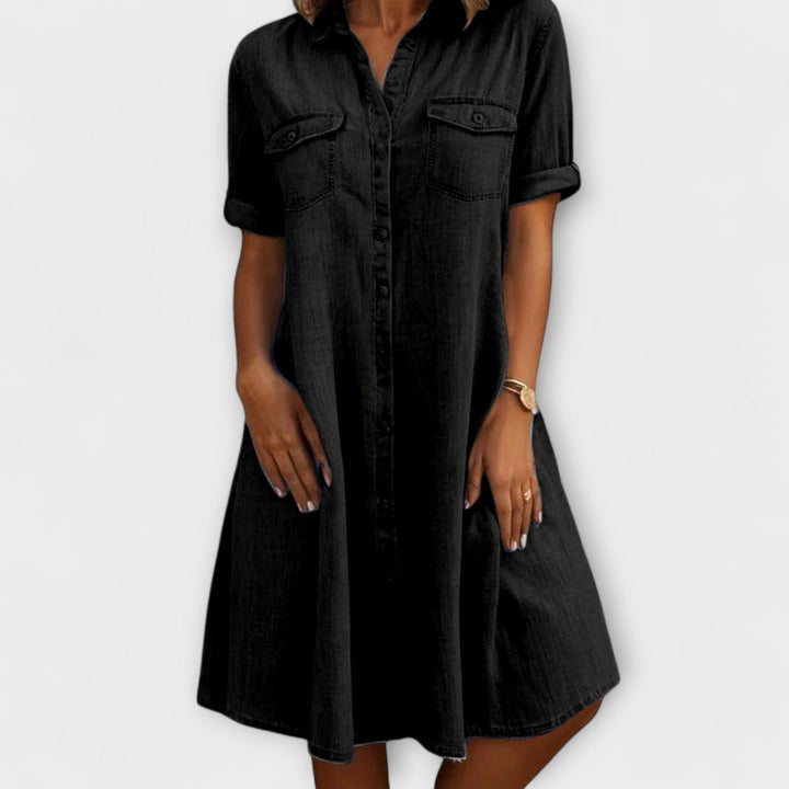 Danna™ | A-line dress with V-neck