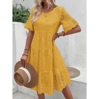 RAEMI™ - Elegant Round Neck Boho Summer Dress