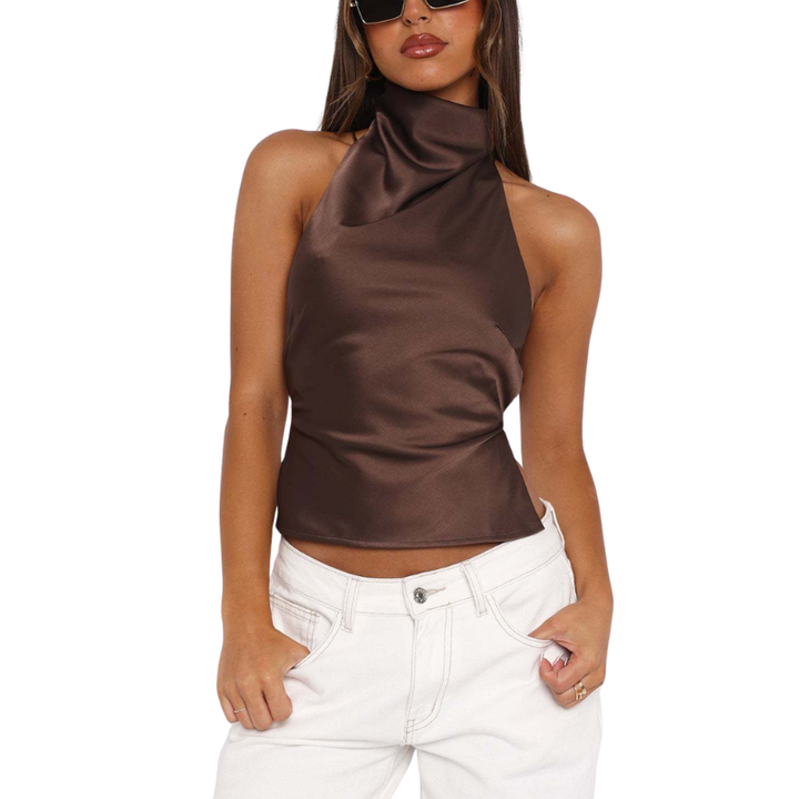 CHINIE™ - Chic Sleeveless Halter Neck Blouse