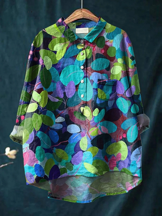 Adriana | Summer Forest Art Printed Women's Casual Shirt