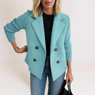 Feyrinna | Elegant Knit-sleeve Jacket
