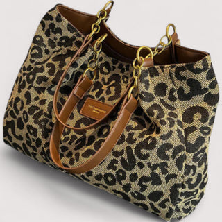 Lévrier - Leopard Canvas Shopping Bag