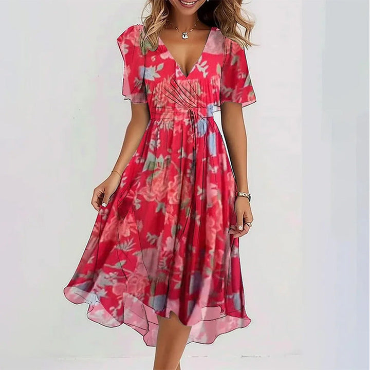 ELIRA | Women's Casual Printed V-Neck Dress