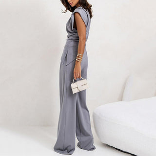 Sienna | Draped Top and Wide-Leg Trousers Two-Piece Set
