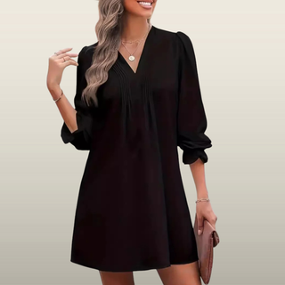 LUCINDA™ - Elegant Ruffled V-Neck Dress