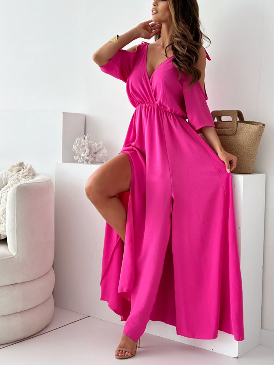 ZAFIRA | V-Neck Dress with Side Slit