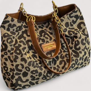 Lévrier - Leopard Canvas Shopping Bag