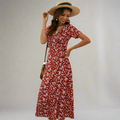 DALISAY™ - Plus Size V-Neck Flounce Sleeve Summer Dress