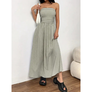 TRELLY™ - Classic Striped Summer Tube Maxi Dress