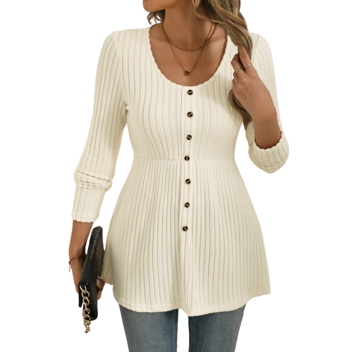 DOLLY™ - Polished Round Neck Long-Sleeve Top