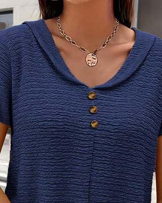 Marina | Peter Pan Collar T-Shirt with Buttons