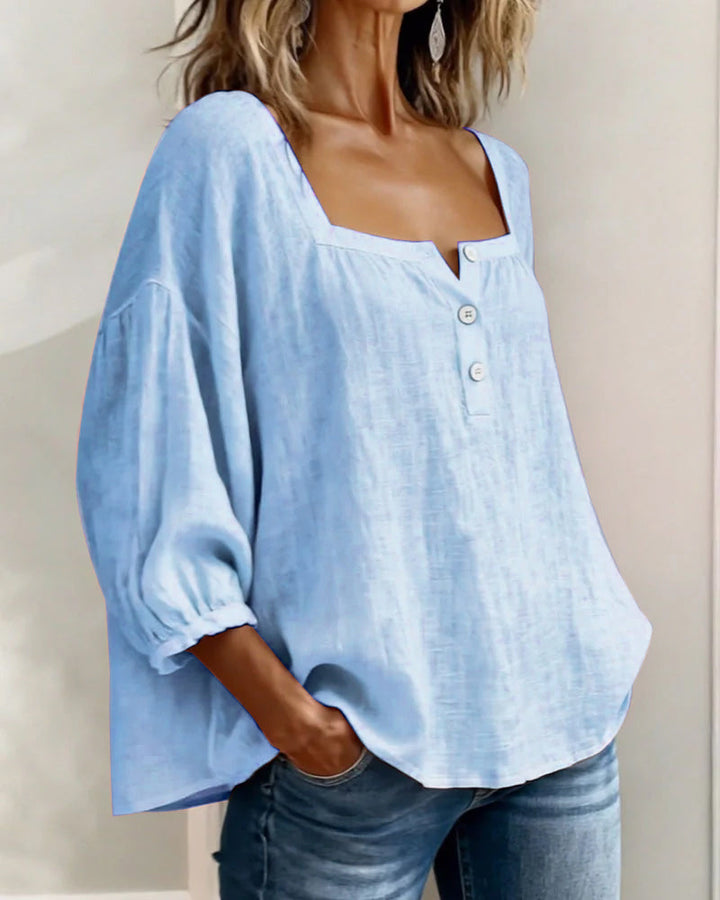 Maribel | Square Neck Balloon Sleeve Shirt