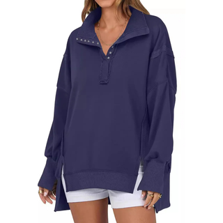 VERON™ - Loose Fit High-Low Split Hem Casual Sweatshirt