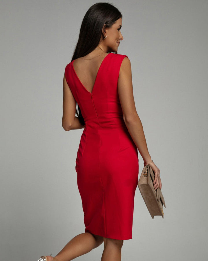 Maud™ | Elegant V-Neck Slit Dress