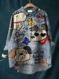 Kendra | Cute Dog Art Print Casual Shirt