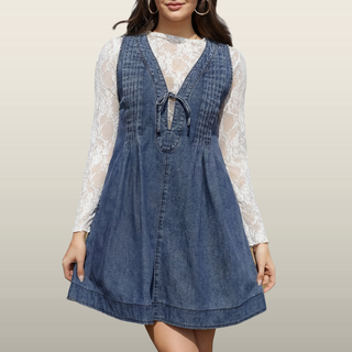 LAUREN™ - Vintage Inspired Sleeveless V-Neck Mini Dress