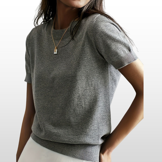 Leny - Relaxed Fit Short-Sleeve Round Neck Knit Top