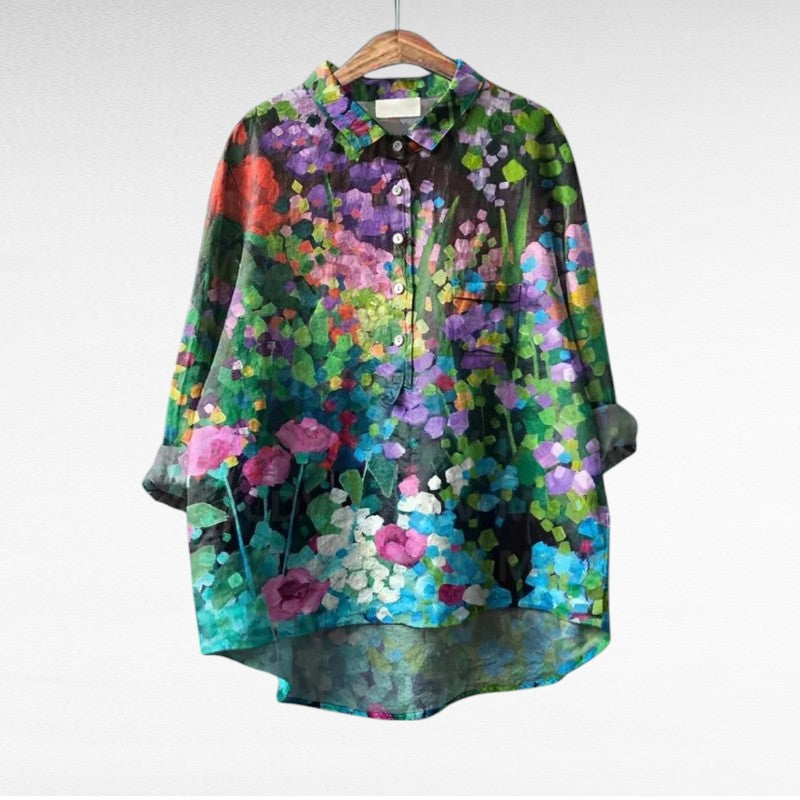 THERESY | Elegant Summer Linen Blouse