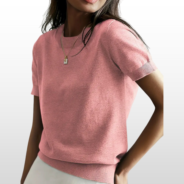 Leny - Relaxed Fit Short-Sleeve Round Neck Knit Top