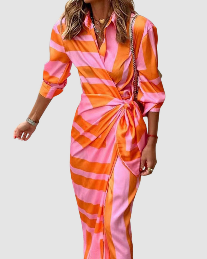 Eloria Striped Elegance Dress
