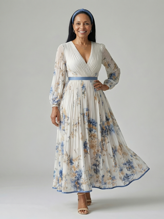 Rielle | Pleated Wrap Midi Dress
