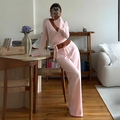 LETISA™ - Chic V-Neck Long-Sleeve Top and Pants Set
