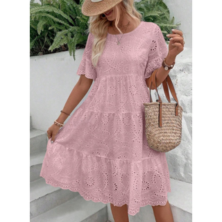 RAEMI™ - Elegant Round Neck Boho Summer Dress