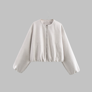 OVALIE™ - Chic Long-Sleeve Zipper Crop Top Jacket