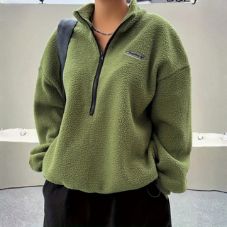 AVALANNA™ - Comfy Fuzzy Half-Zip Long-Sleeve Sweatshirt