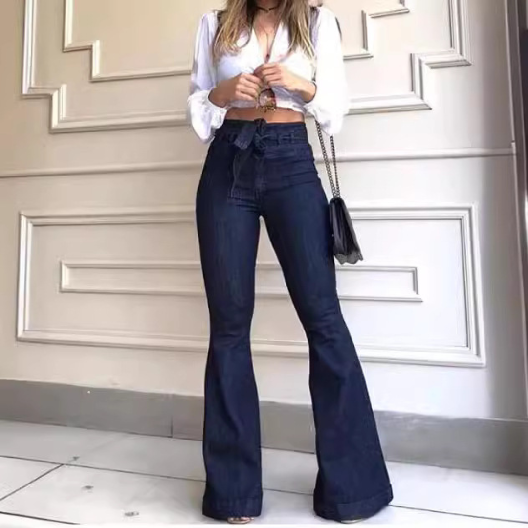 KYRA™ - Vintage Wide-Leg Lace-Up Flared Pants