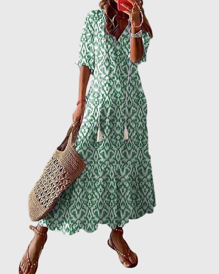 Noor™ | Boho Vintage Summer Maxi Dress