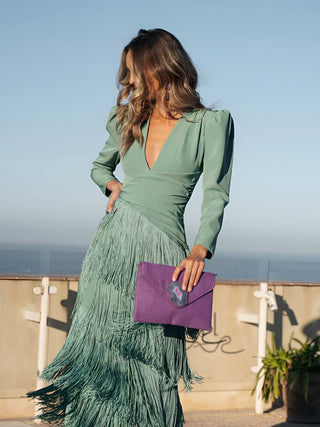 GENEVIEVE | Fringe Midi Dress