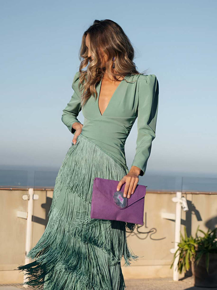 GENEVIEVE | Fringe Midi Dress