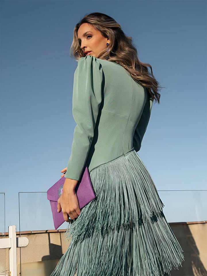GENEVIEVE | Fringe Midi Dress