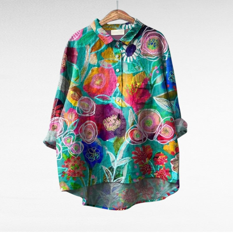 THERESY | Elegant Summer Linen Blouse
