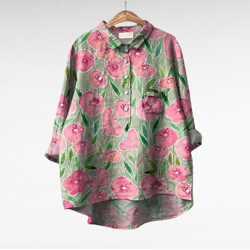 THERESY | Elegant Summer Linen Blouse