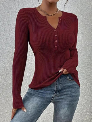 SHASHA™ - Elegant Chic Slim Fit Long-Sleeve Round Neck Tops