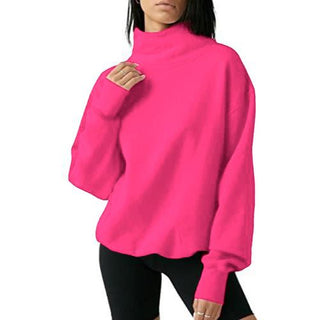 MARYLYN™ - Women's Oversized Long-Sleeve Turtleneck Pullover Sweatshirt