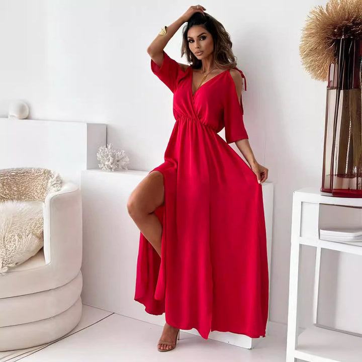 ZAFIRA | V-Neck Dress with Side Slit