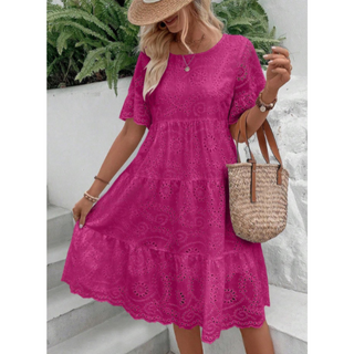RAEMI™ - Elegant Round Neck Boho Summer Dress