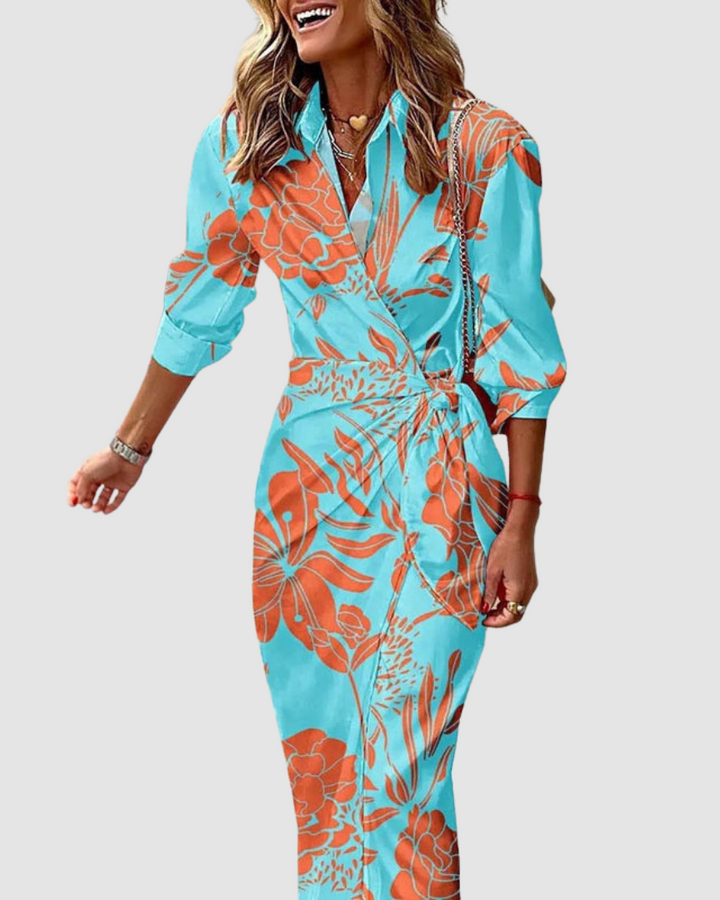 Eloria Striped Elegance Dress