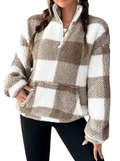HILARY™ - Casual Plaid Half-Zip Pullover