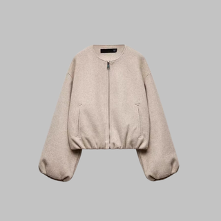 OVALIE™ - Chic Long-Sleeve Zipper Crop Top Jacket