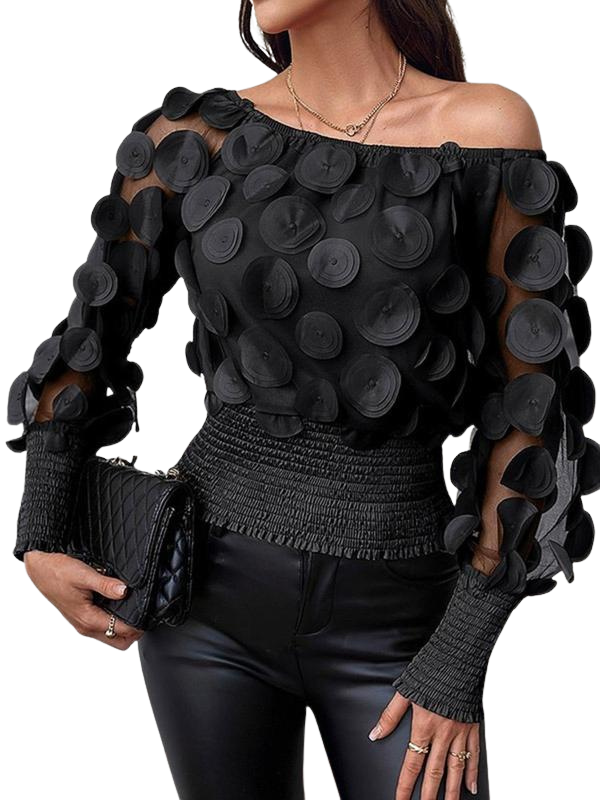 GWYN™ - Sheer Bishop Sleeve Blouse with Soft Shirred Detail
